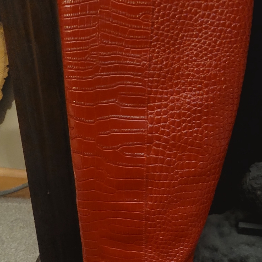 Never worn knee-high textured boots
